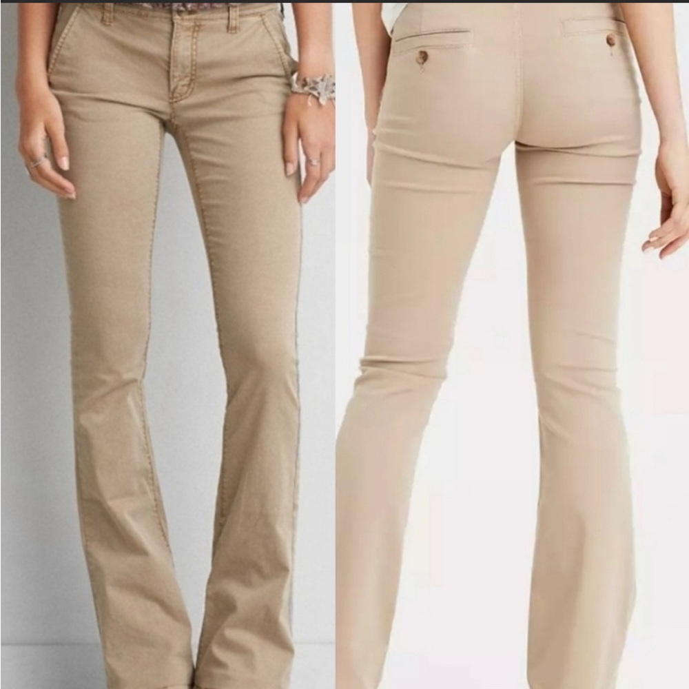 America Eagle Outfitters kick boot khaki size 0 LONG EUC